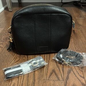 Black Leather Crossbody Bag